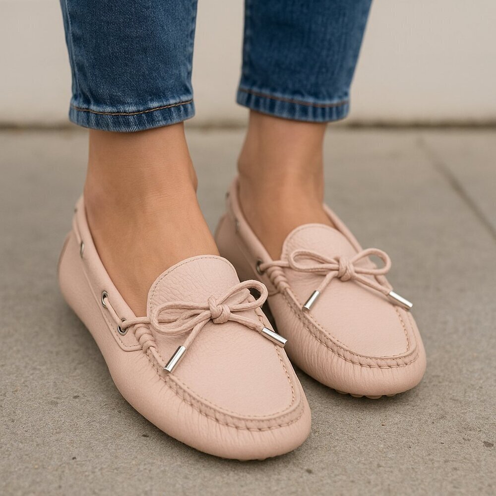 TOD’S Pink Leather Gommino Driving Loafers | Size 35.5 (US 5.5) | Made in Italy